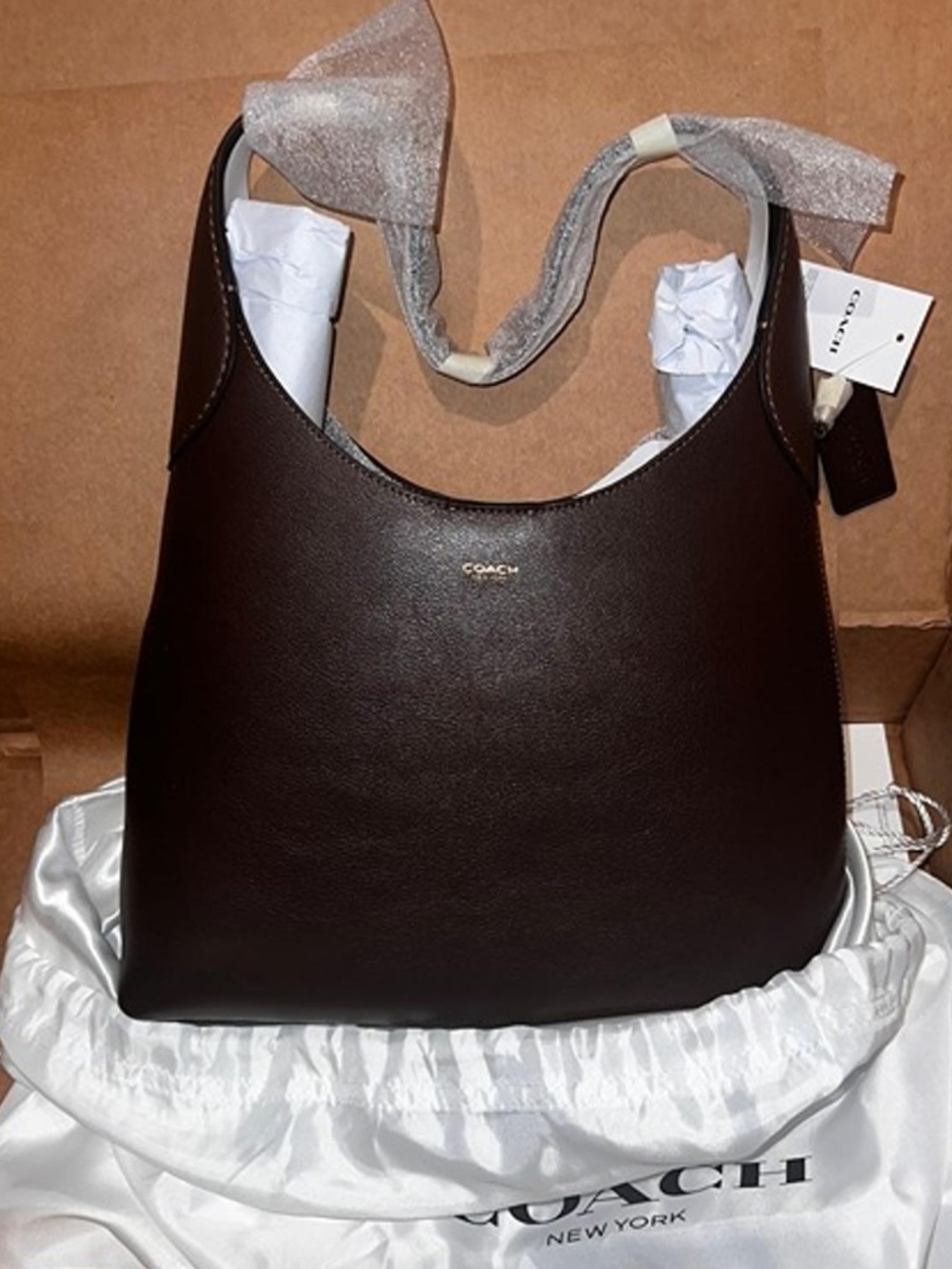 Coach Brooklyn Shoulder Bag 28 Maple Leather – NEW in Box